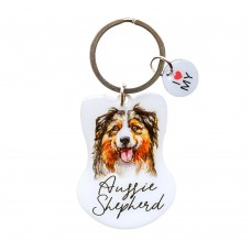 Pet Keyring with Charm | Aussie Shepherd